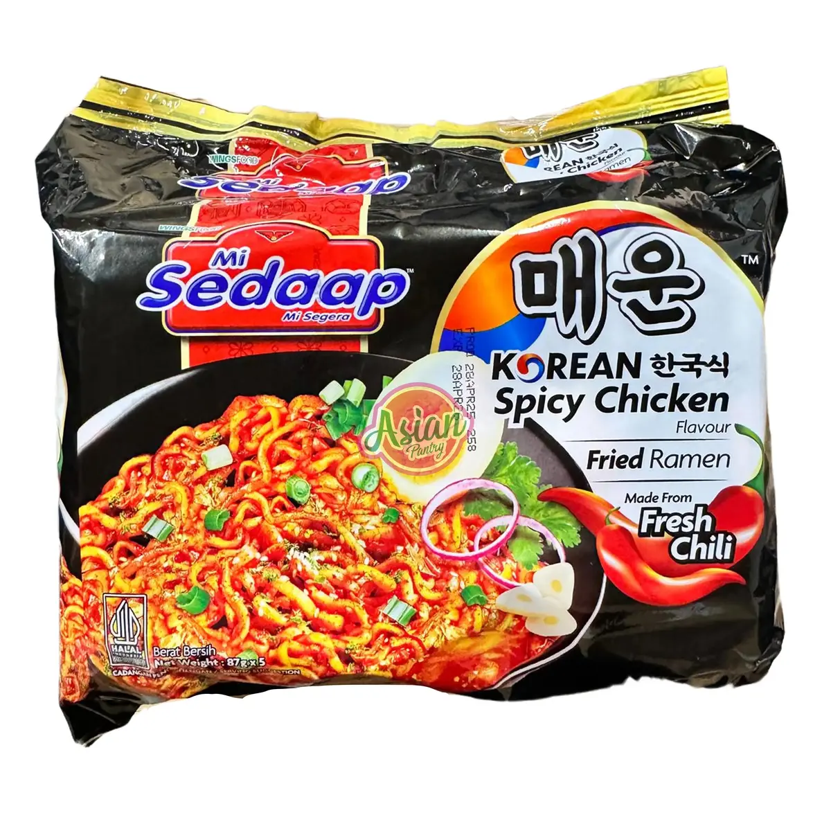Mi Sedaap Korean Spicy Chicken Mi Goreng 87G 1