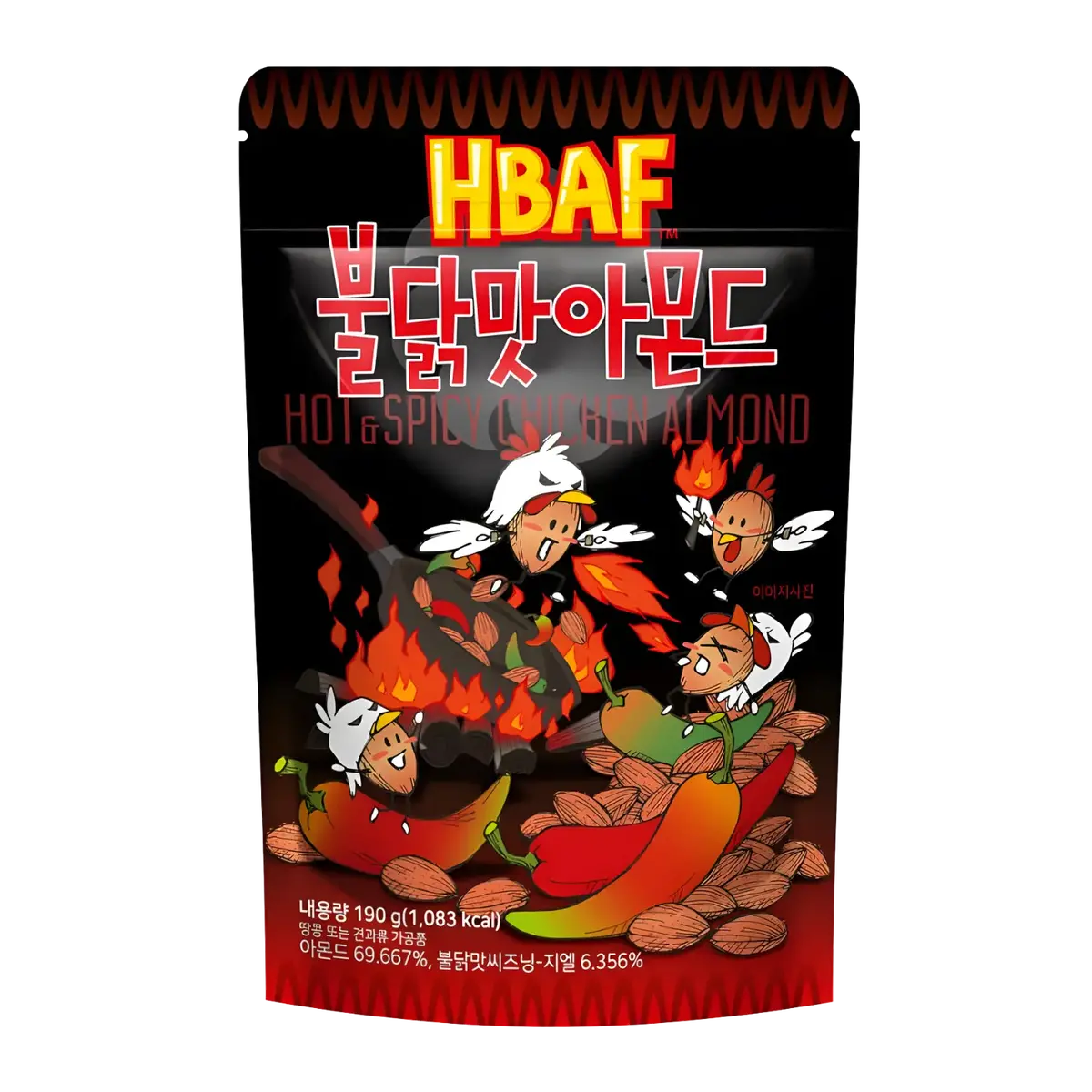Hbaf Hot & Spicy Chicken Flavour Almond 190G (Bbd: 07/11/2025) 1
