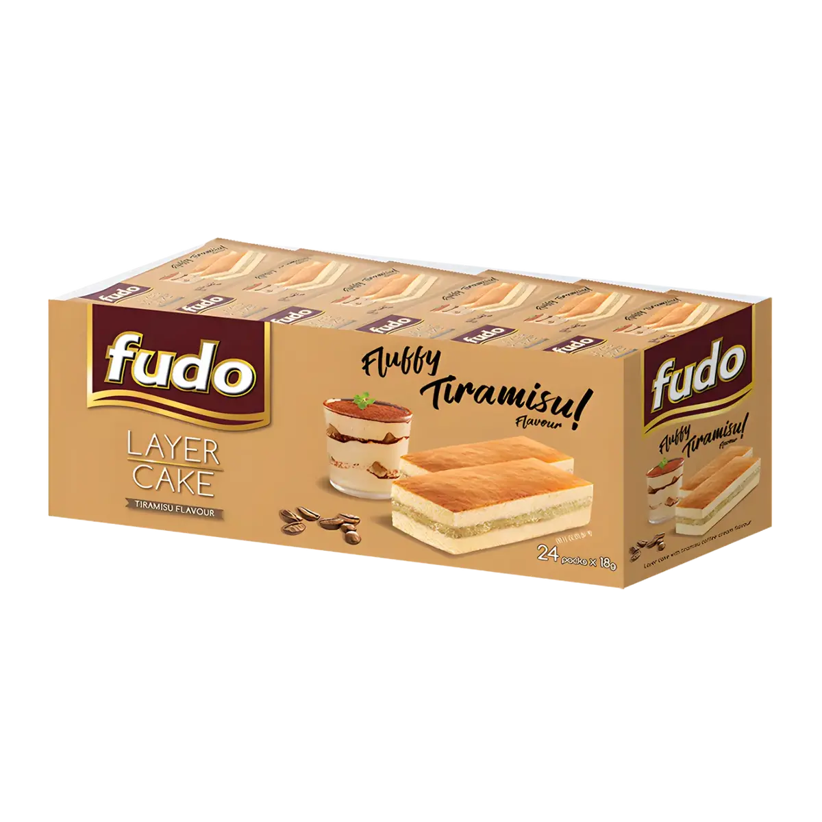 Fudo Fluffy Tiramisu Layer Cake 24Pk 432G 1