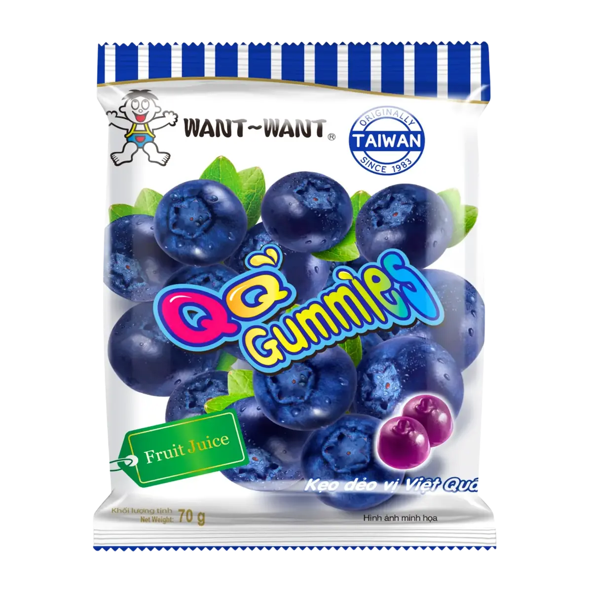Want Want Qq Gummies Blueberry Flavour 70G 1