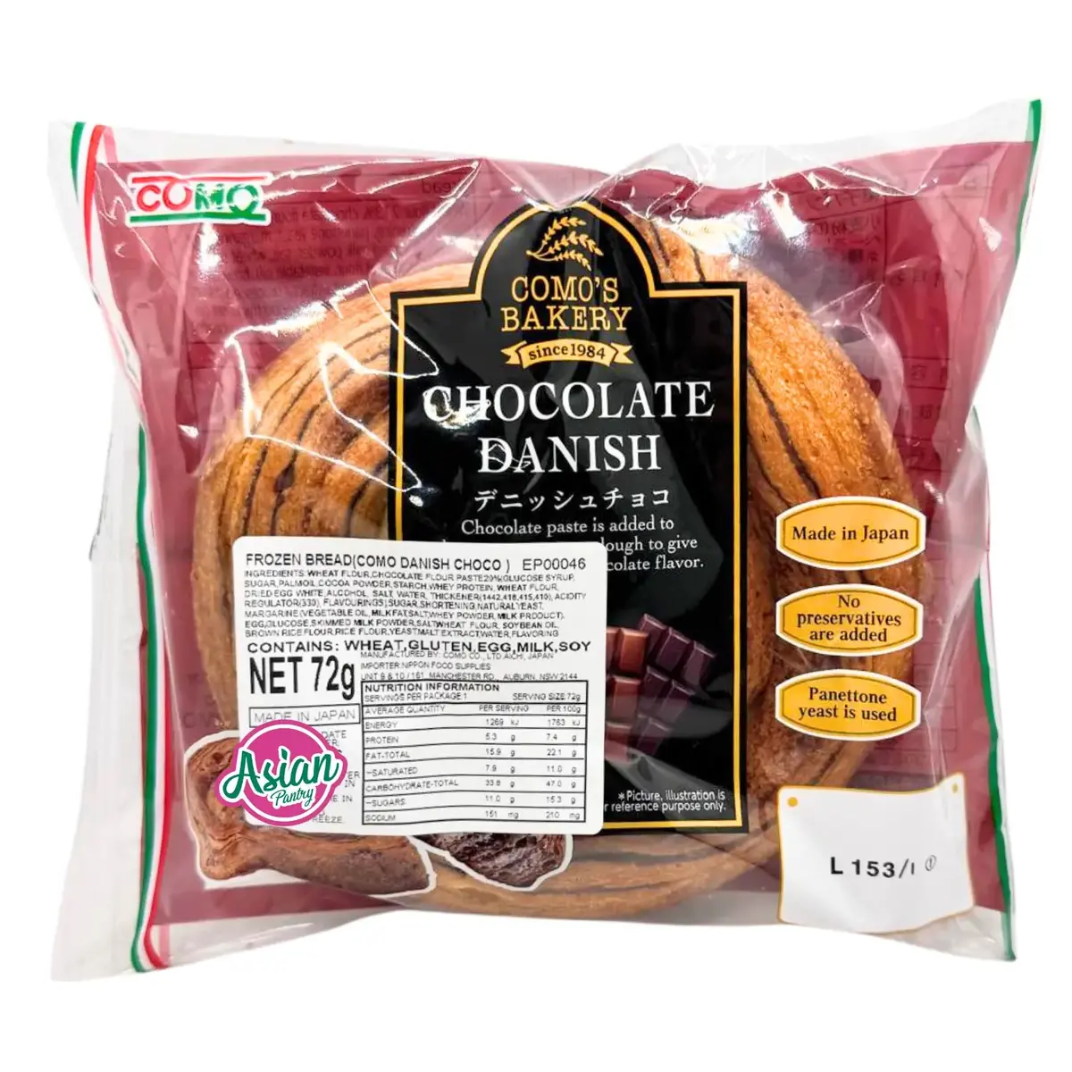 Como Danish Chocolate Bun 72G 1