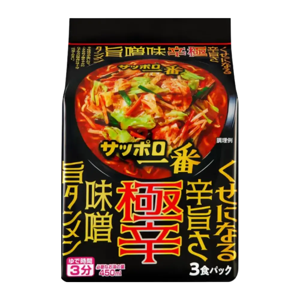 Sapporo Ichiban Extremely Spicy Miso Flavour Tanmen 3 Meals (Bbd: 01/2026) 1