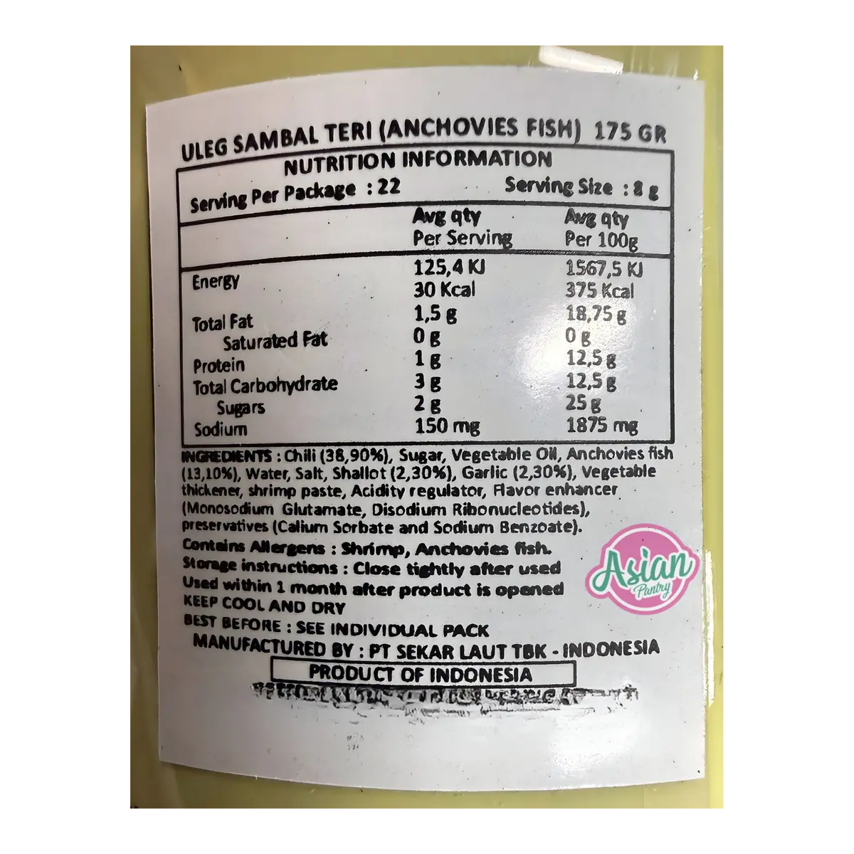 Finna Uleg Sambal Teri Jar 190G 2