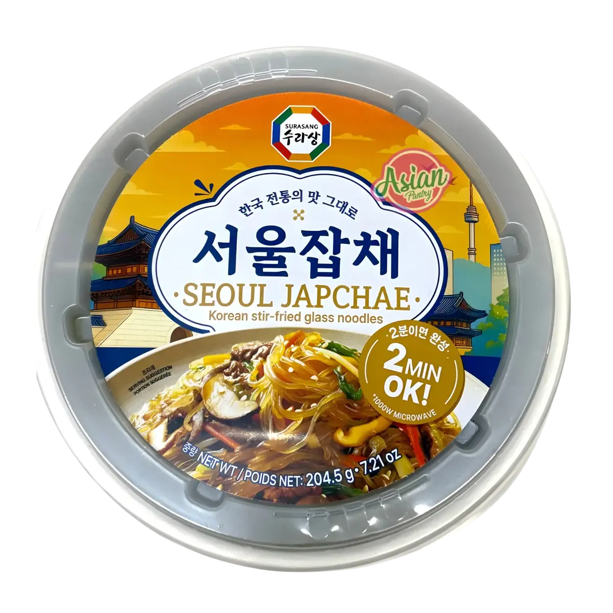 Surasang Seoul Japchae Korean Stir-Fried Glass Noodles In Bowl 204.5G 1