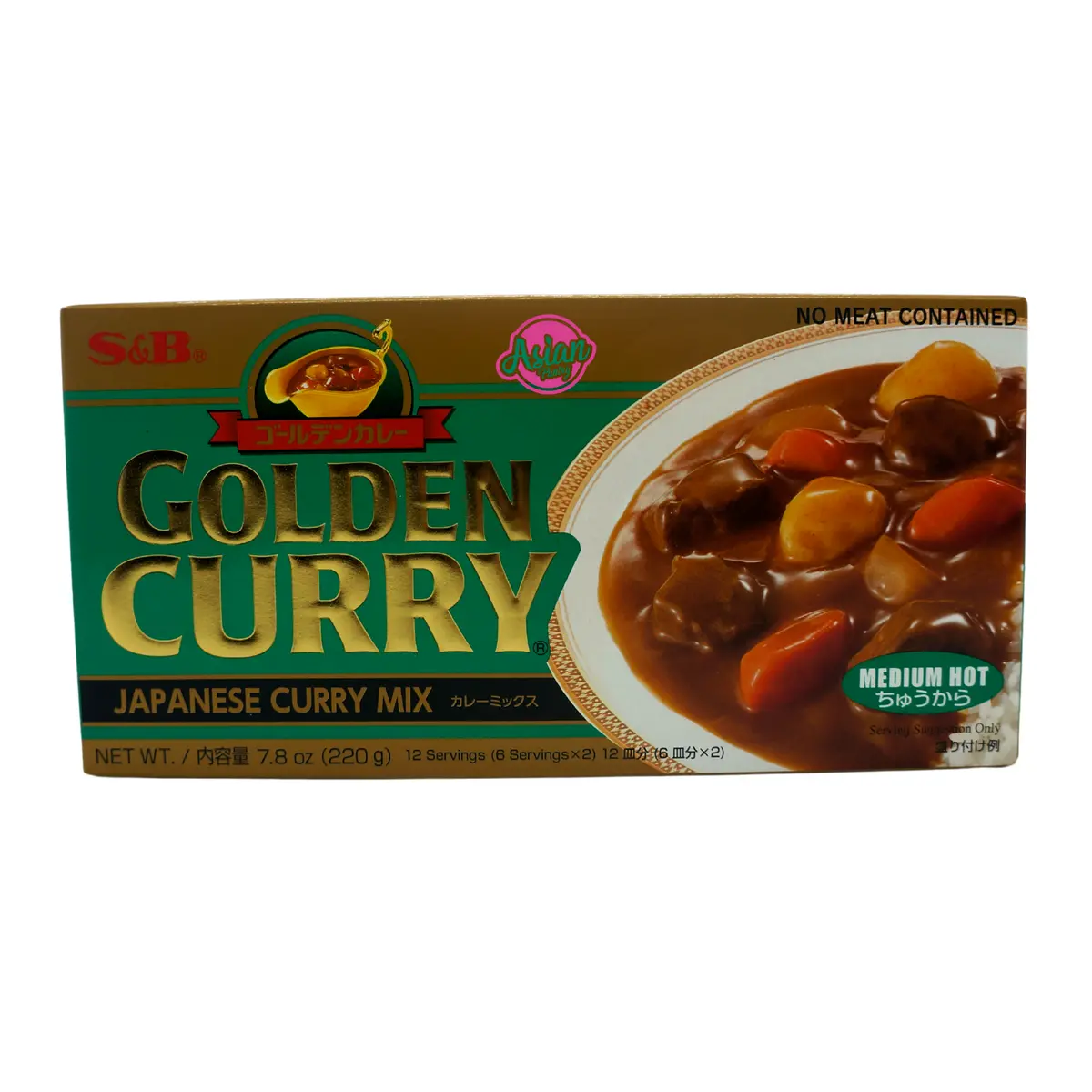 S&B Golden Curry Mix Medium Hot 220G 1