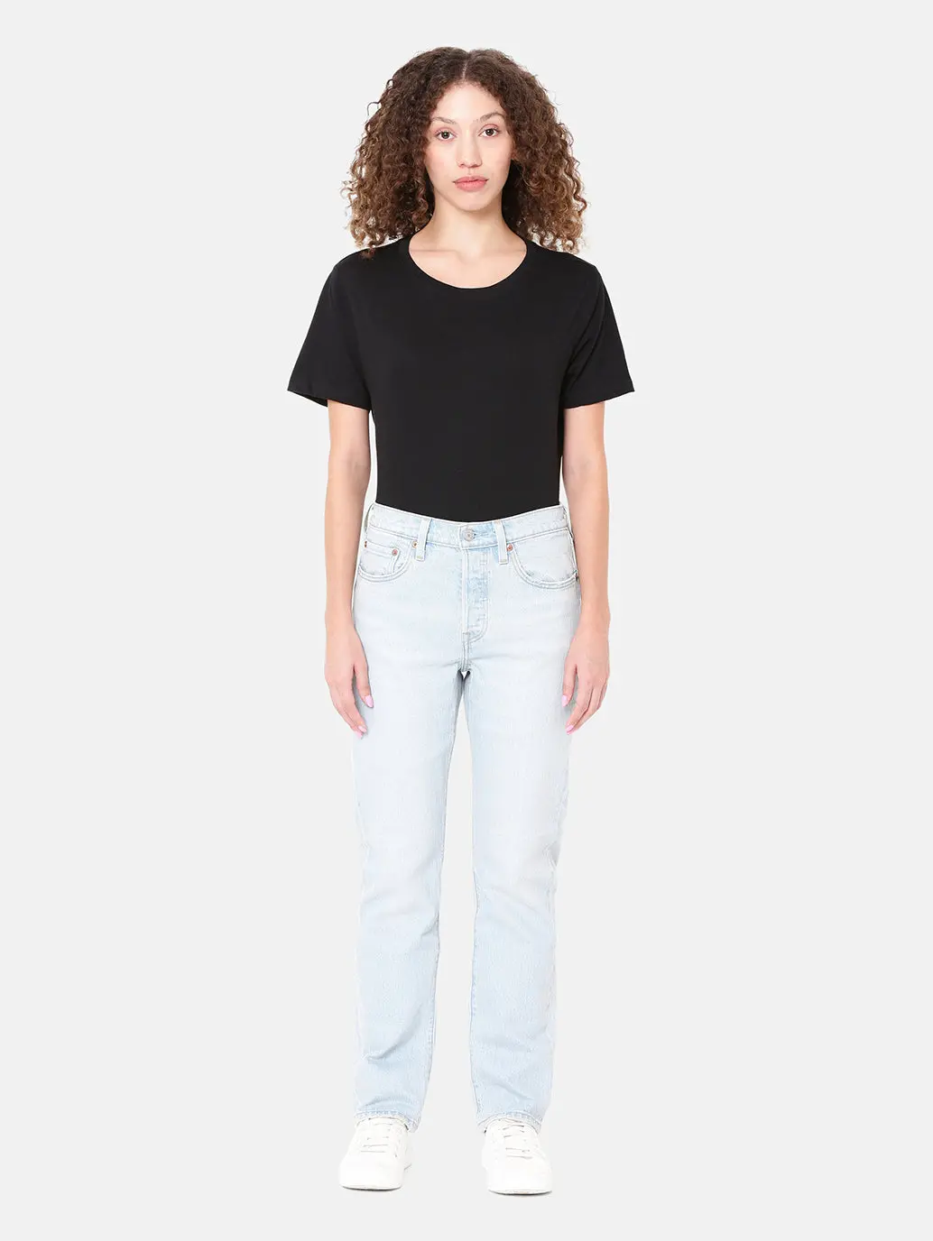 Women's 501 Light Indigo Straight Fit High Rise Jeans 1
