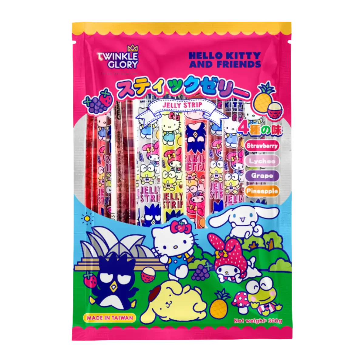 Twinkle Glory Hello Kitty & Friends Assorted Jelly Strip 300G 1