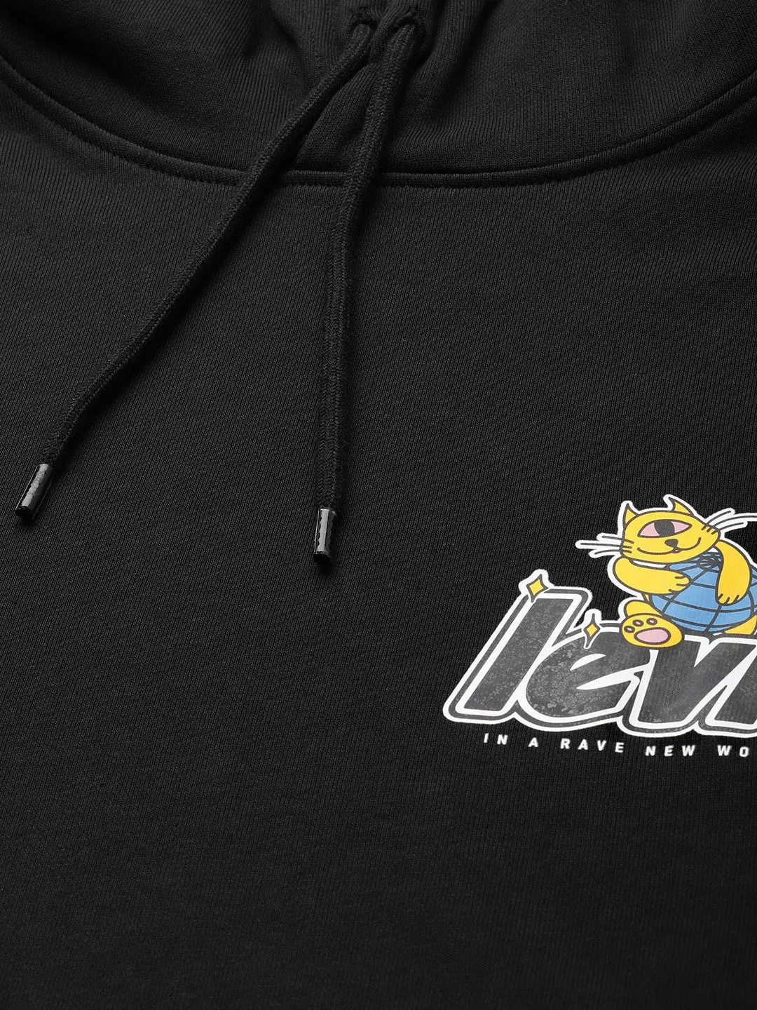Men's Solid Black Hooded Sweatshirt 4