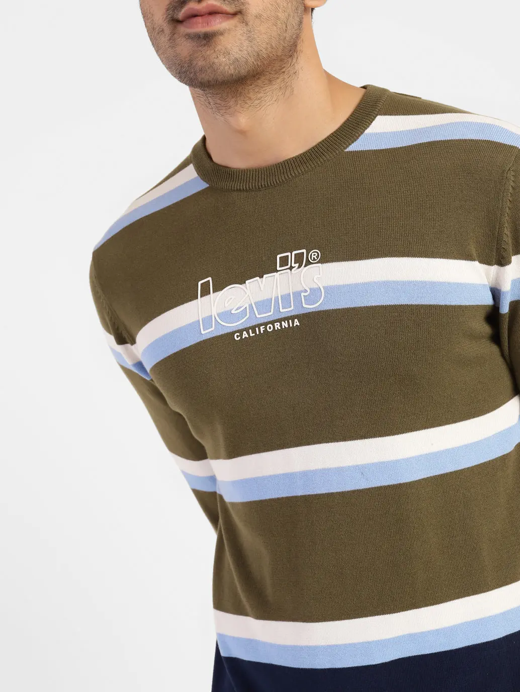 Men's Striped Crew Neck Sweater 5