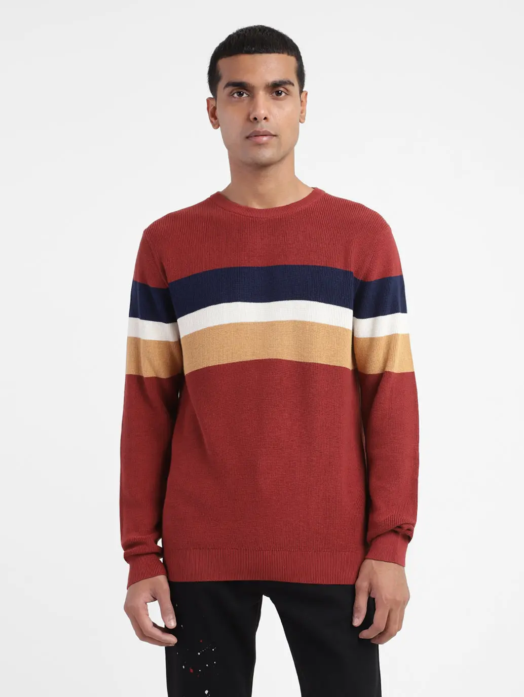 Men's Colorblock Crew Neck Sweater 1