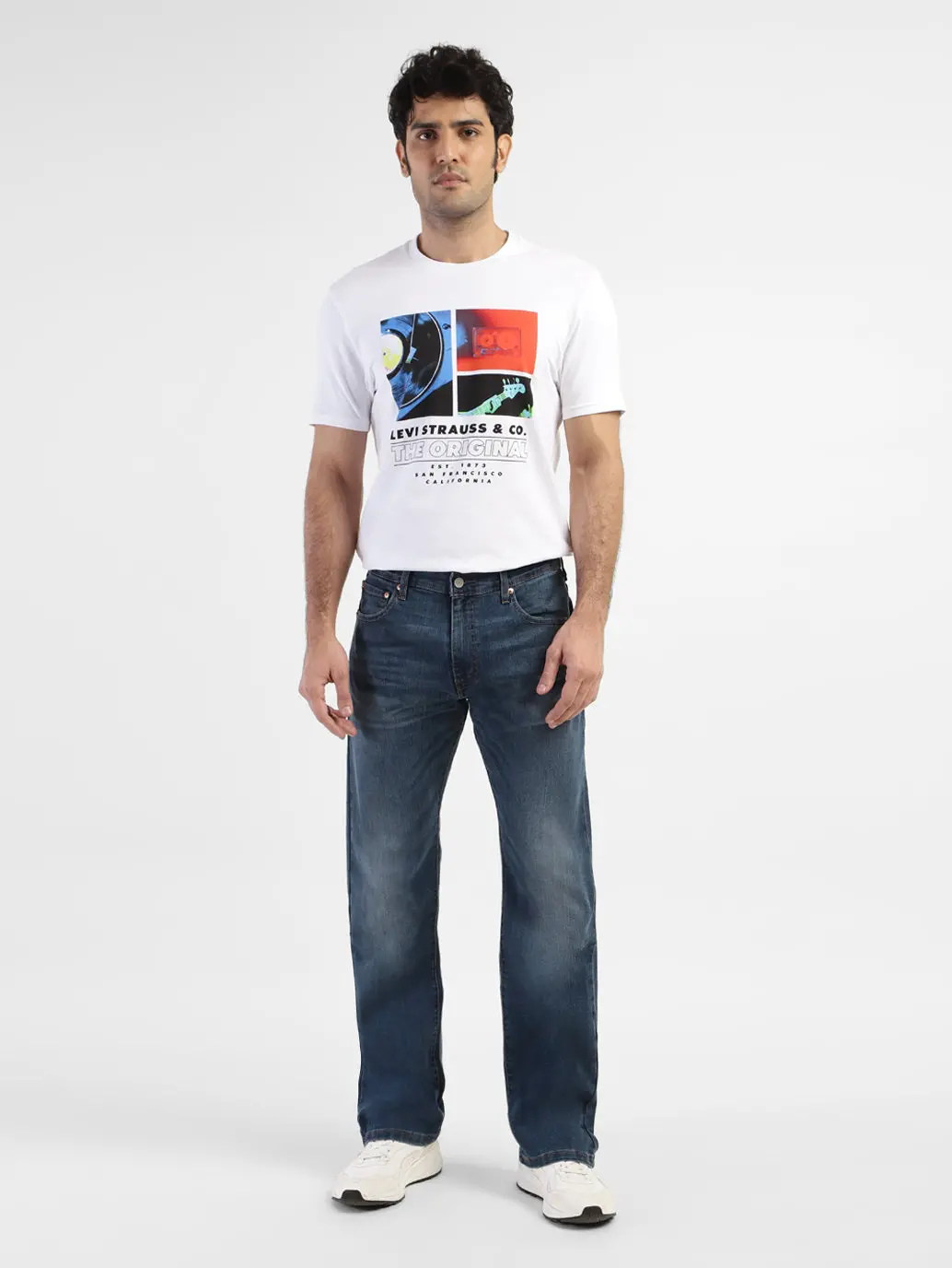 Men's 517 Blue Bootcut Fit Mid Rise Jeans 6