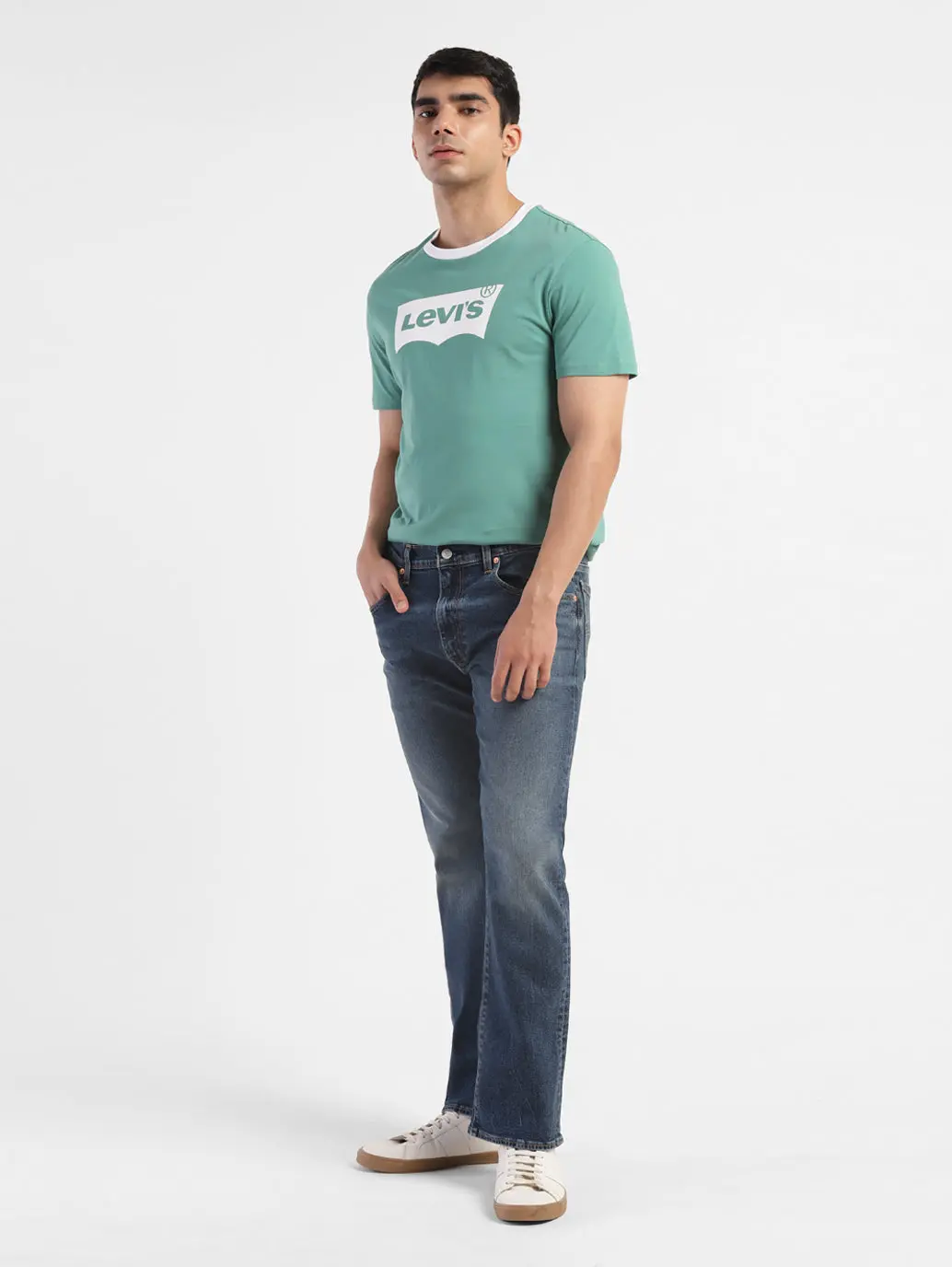 Men's 517 Blue Bootcut Fit Mid Rise Jeans 1