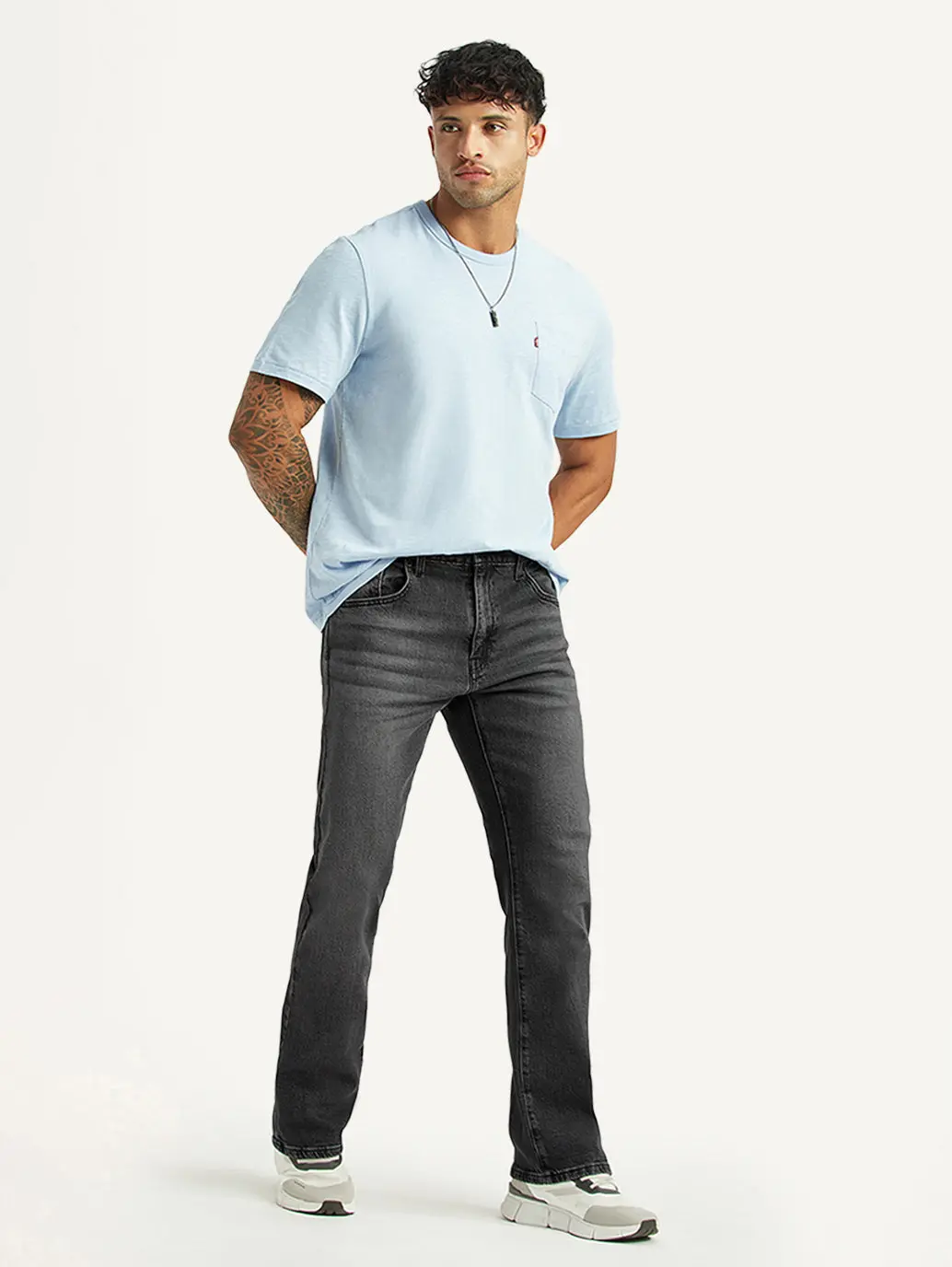 Men's 517 Charcoal Grey Bootcut Mid Rise Jeans 1