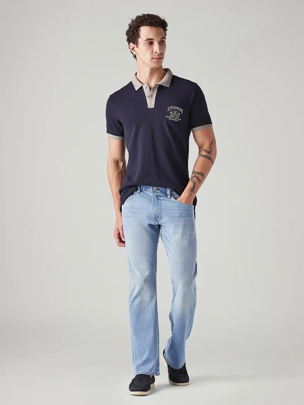 Men's 517 Light Blue Bootcut Fit Mid Rise Hyper Stretch Jeans 1