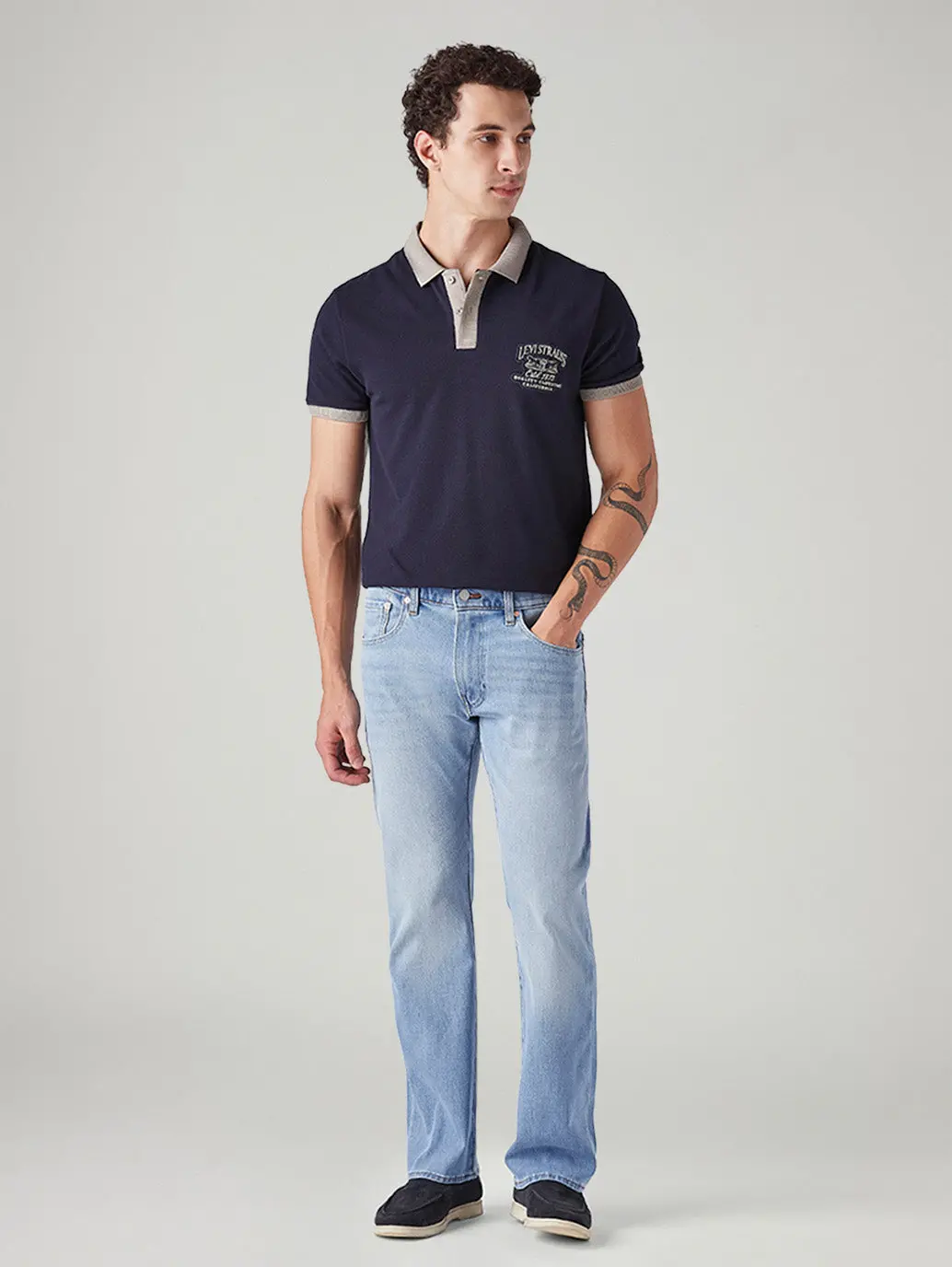 Men's 517 Light Blue Bootcut Fit Mid Rise Hyper Stretch Jeans 2