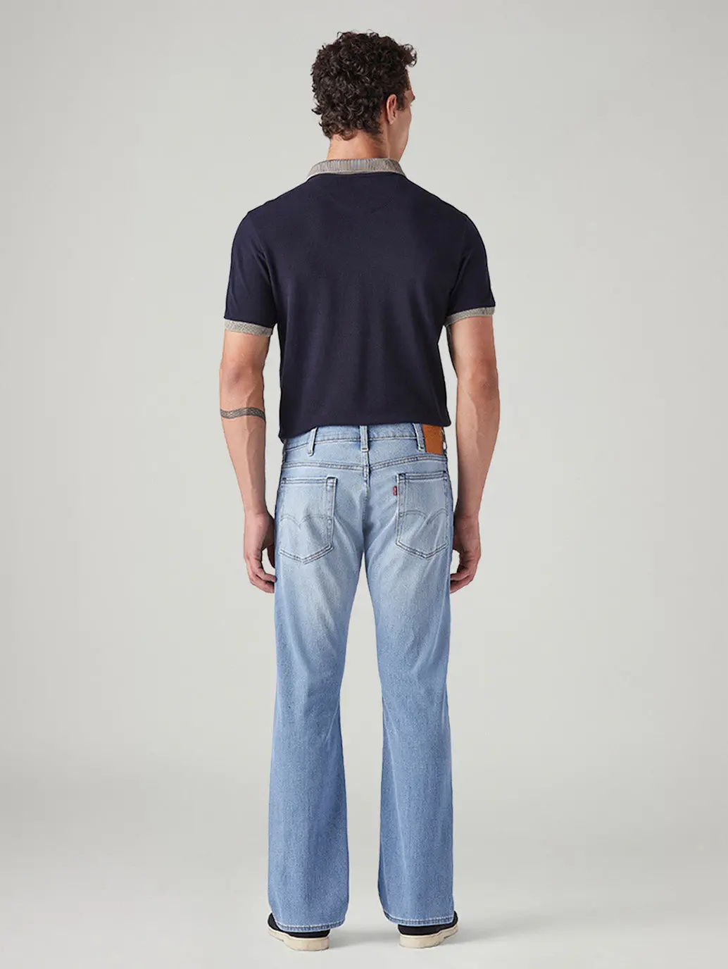Men's 517 Light Blue Bootcut Fit Mid Rise Hyper Stretch Jeans 5