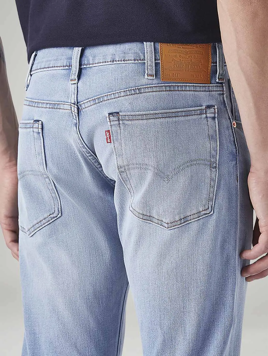 Men's 517 Light Blue Bootcut Fit Mid Rise Hyper Stretch Jeans 6