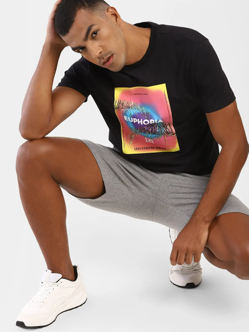 Men's Black Typography Printed Crew Neck T-Shirt 6