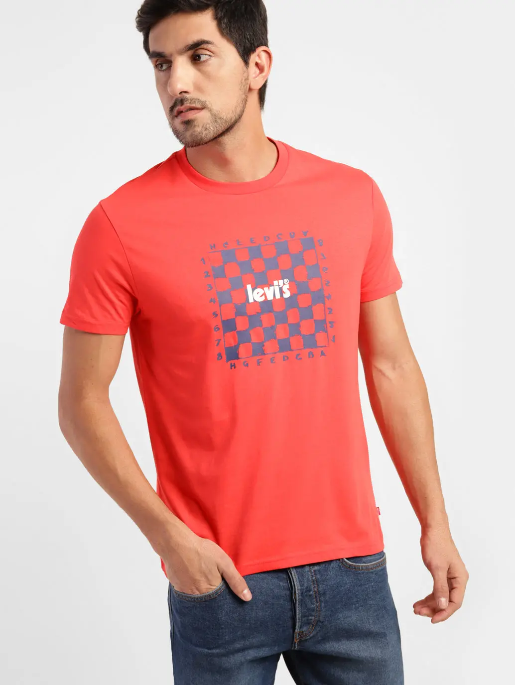 Men's Graphic Print Slim Fit T-Shirt Red 1