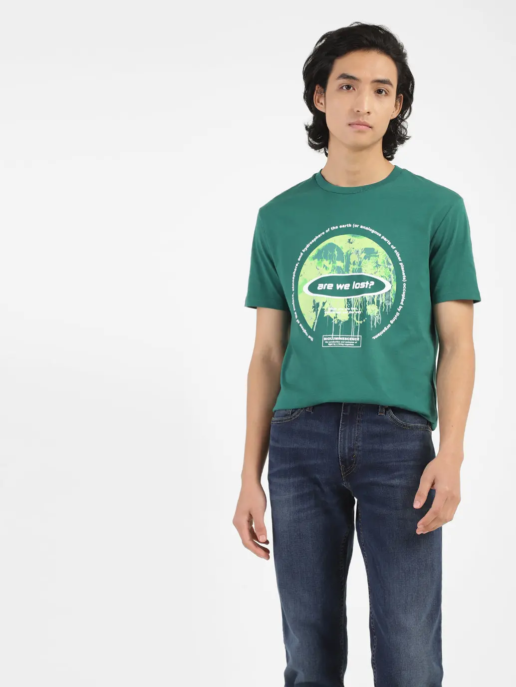 Men's Green Crew Neck T-Shirt 1