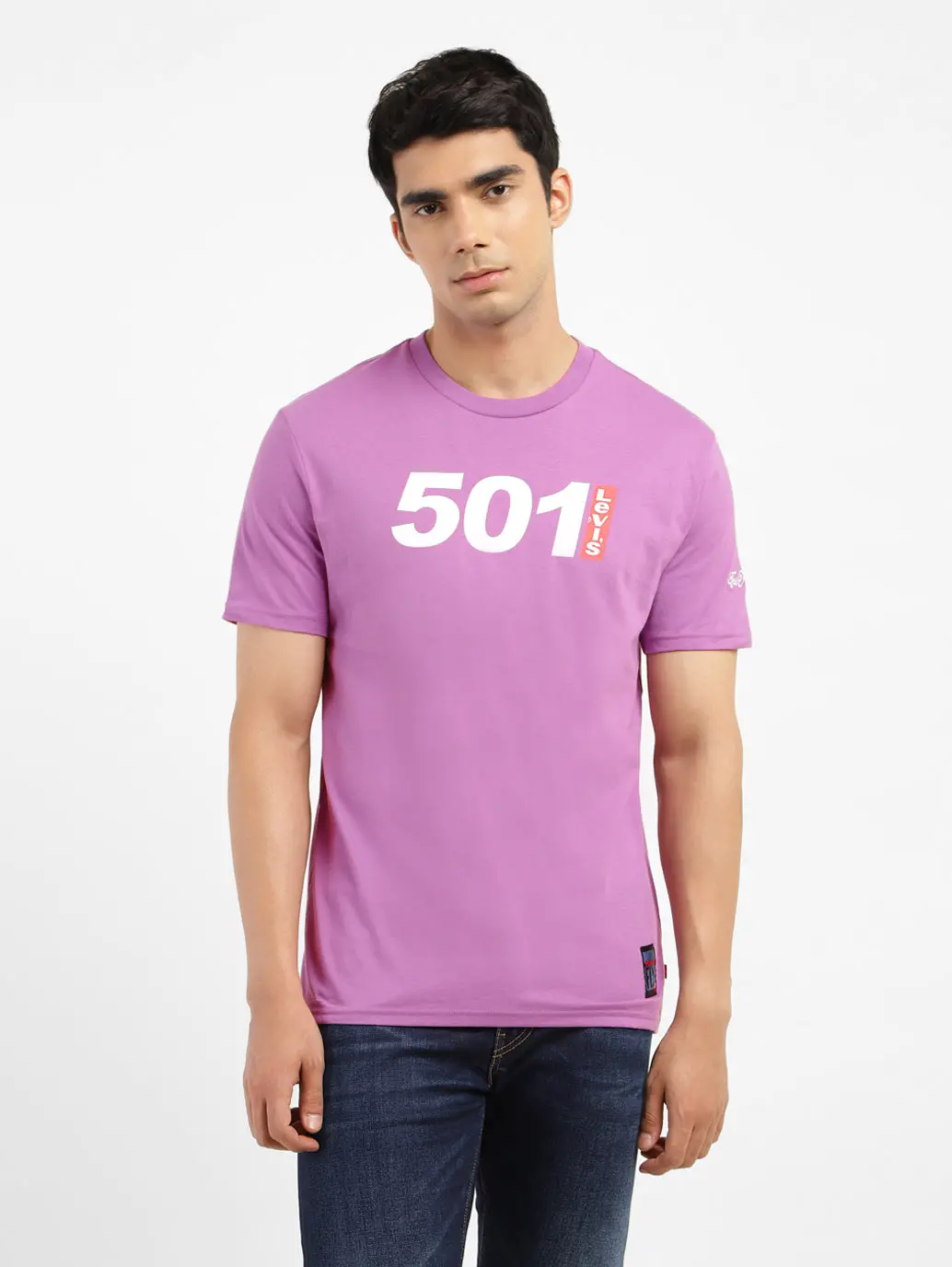 Men's Printed Slim Fit T-Shirt Purple 1