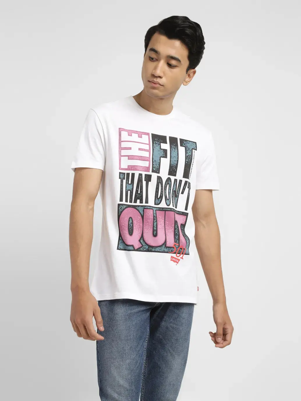 Men's Typographic Print Slim Fit T-Shirt 1