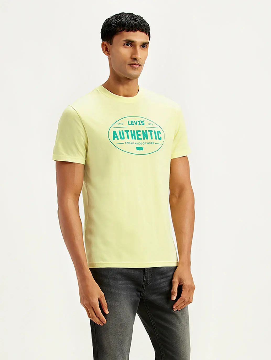 Men's Typographic Print Slim Fit T-Shirt 1