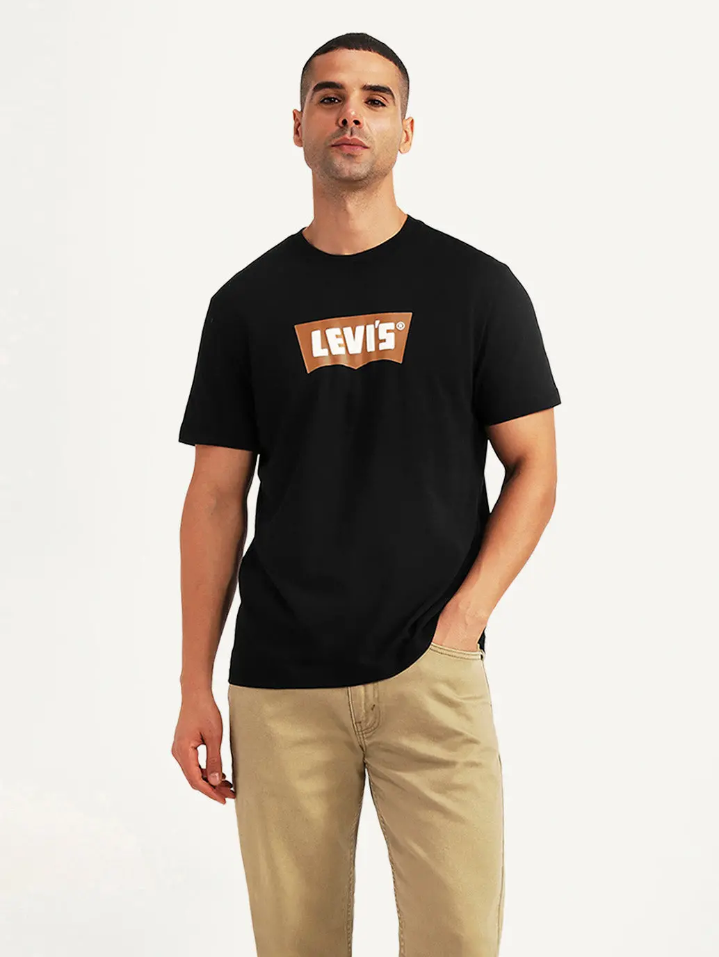 Men's Brand Logo Black Slim Fit T-Shirt 1