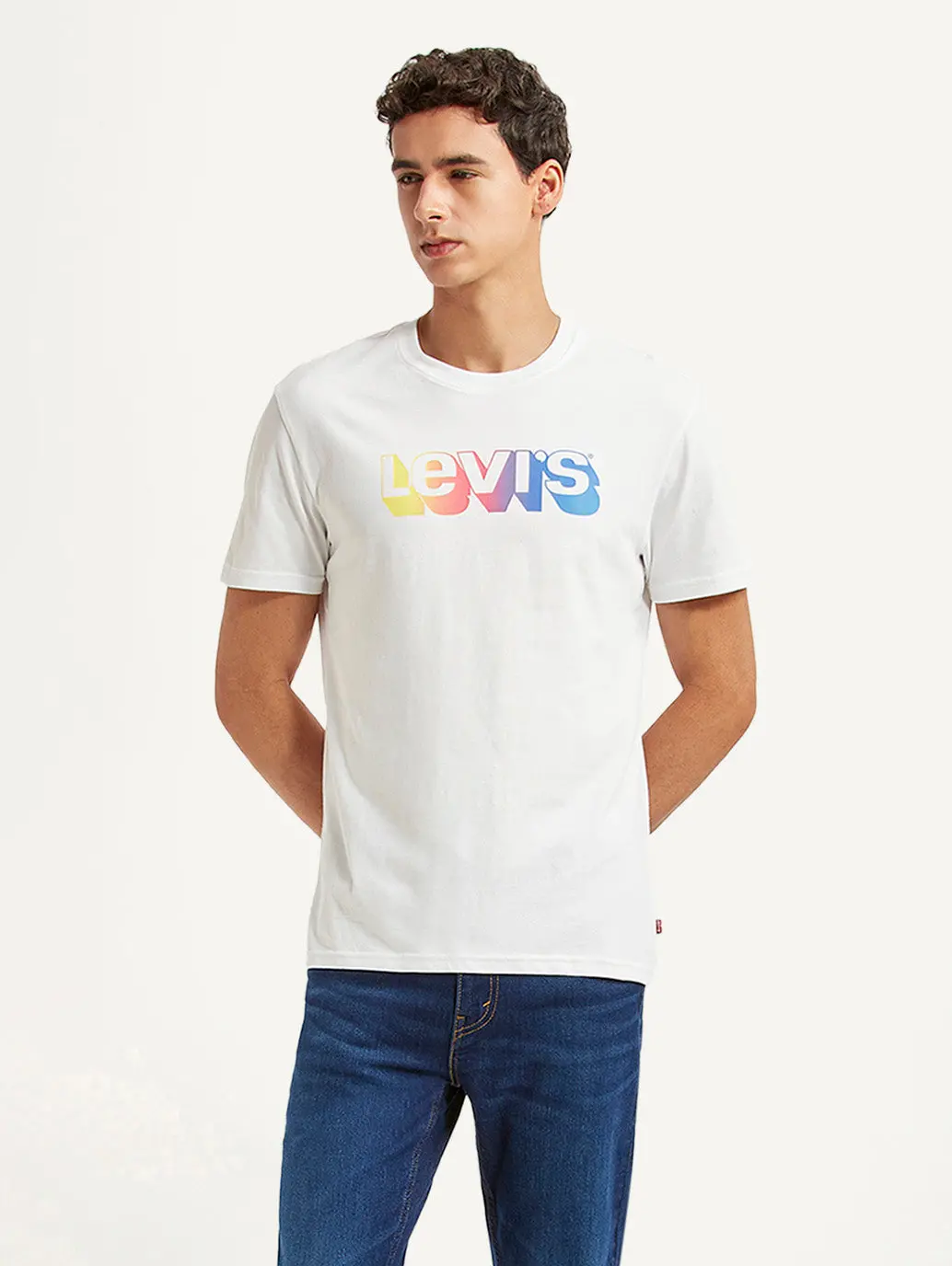 Men's Brand Logo White Slim Fit T-Shirt 1