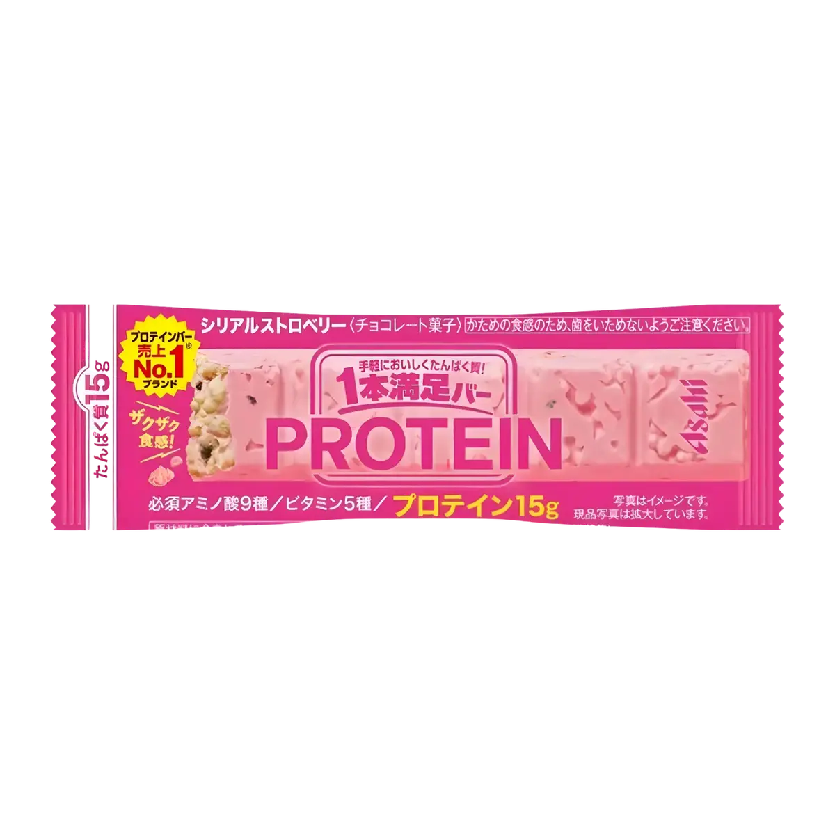 Asahi Ippon Manzoku Protein Bar Strawberry 43G 1