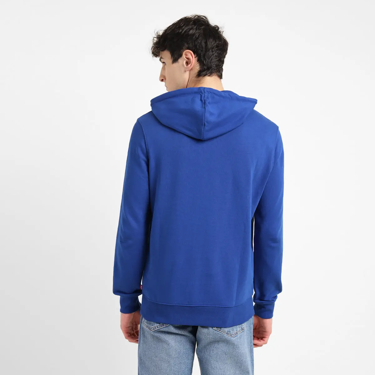 Men's Brand Logo Blue Hooded Sweatshirt 2