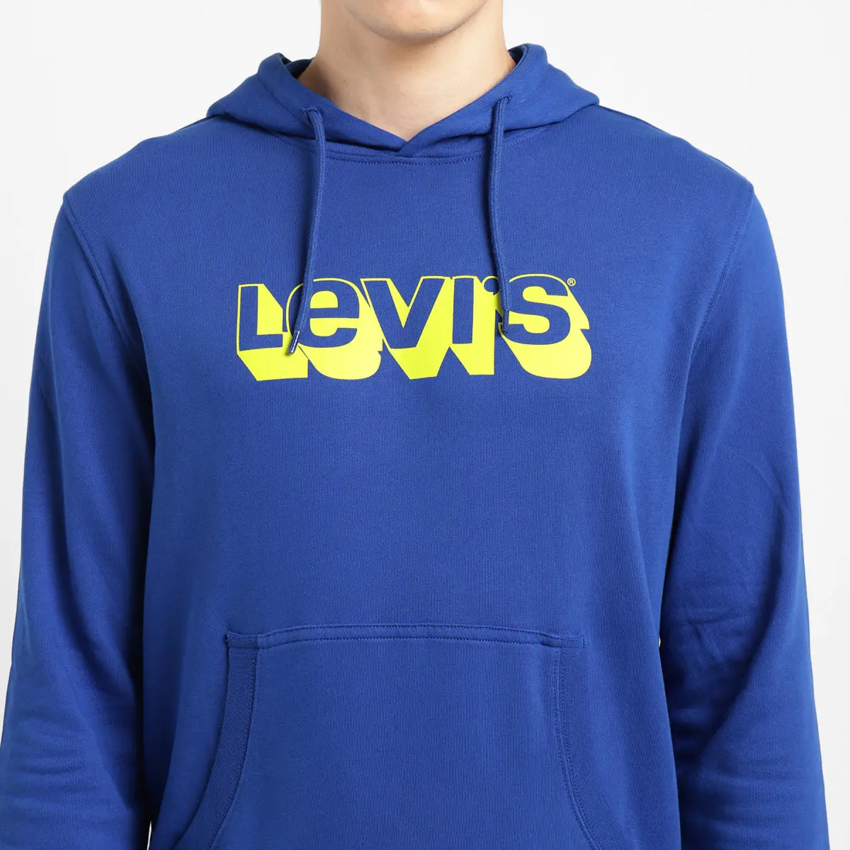 Men's Brand Logo Blue Hooded Sweatshirt 4