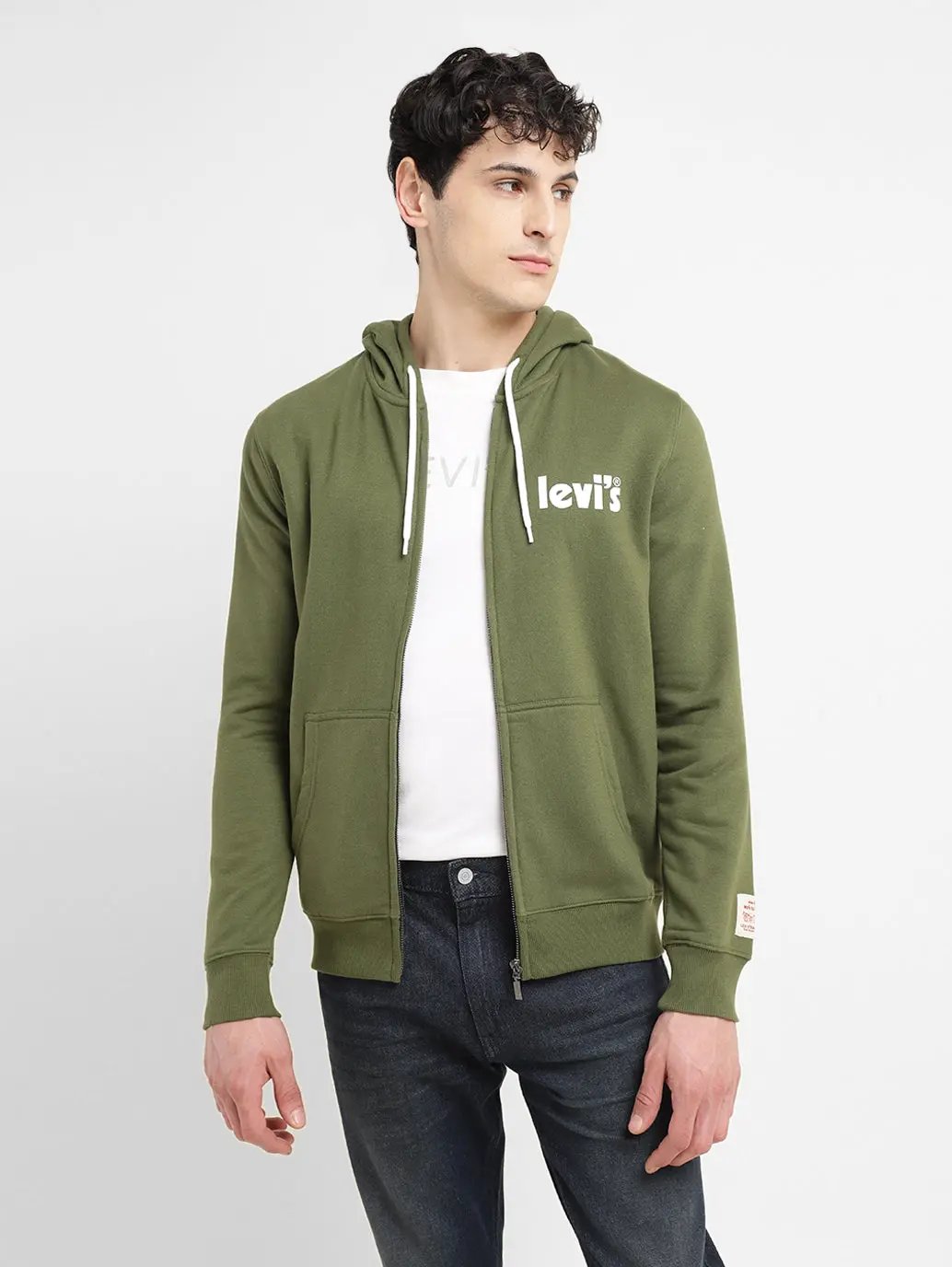 Men's Solid Green Hooded Sweatshirt 1