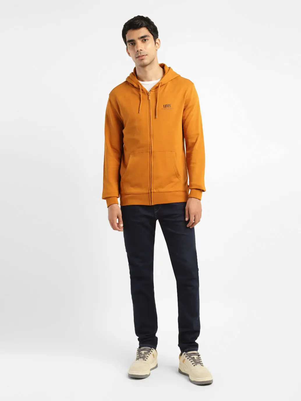 Men's Solid Brown Hooded Sweatshirt 1