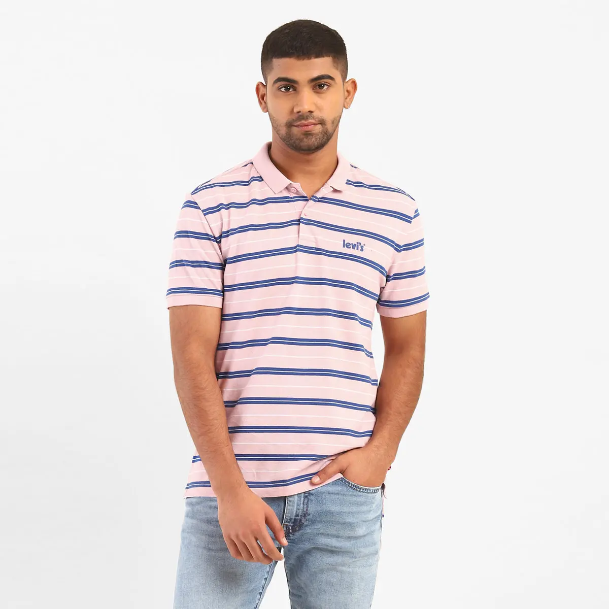 Men's Striped Polo Collar T-Shirt 1