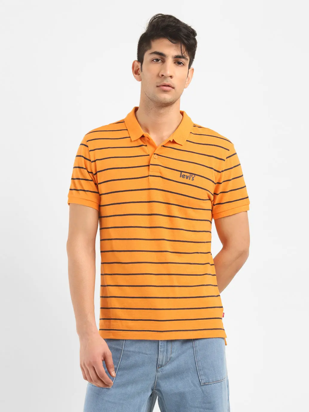 Men's Striped Polo Collar T-Shirt 1
