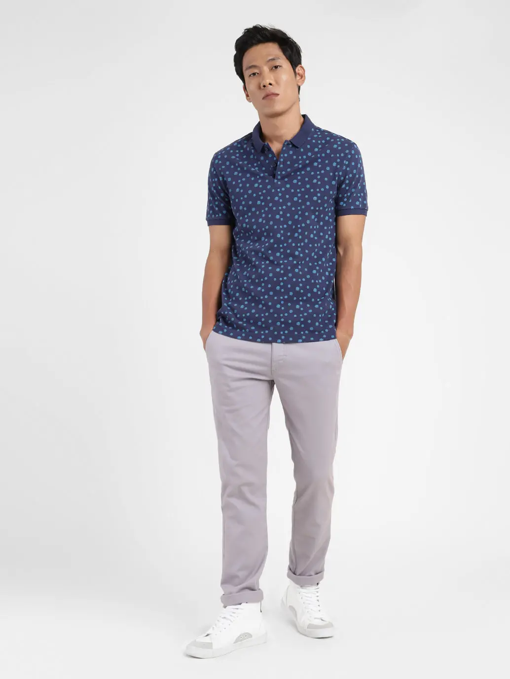 Men's Polka Dot Polo T-Shirt 5