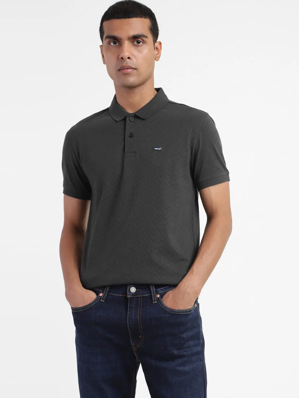 Men's Self Design Polo Collar T-Shirt 2