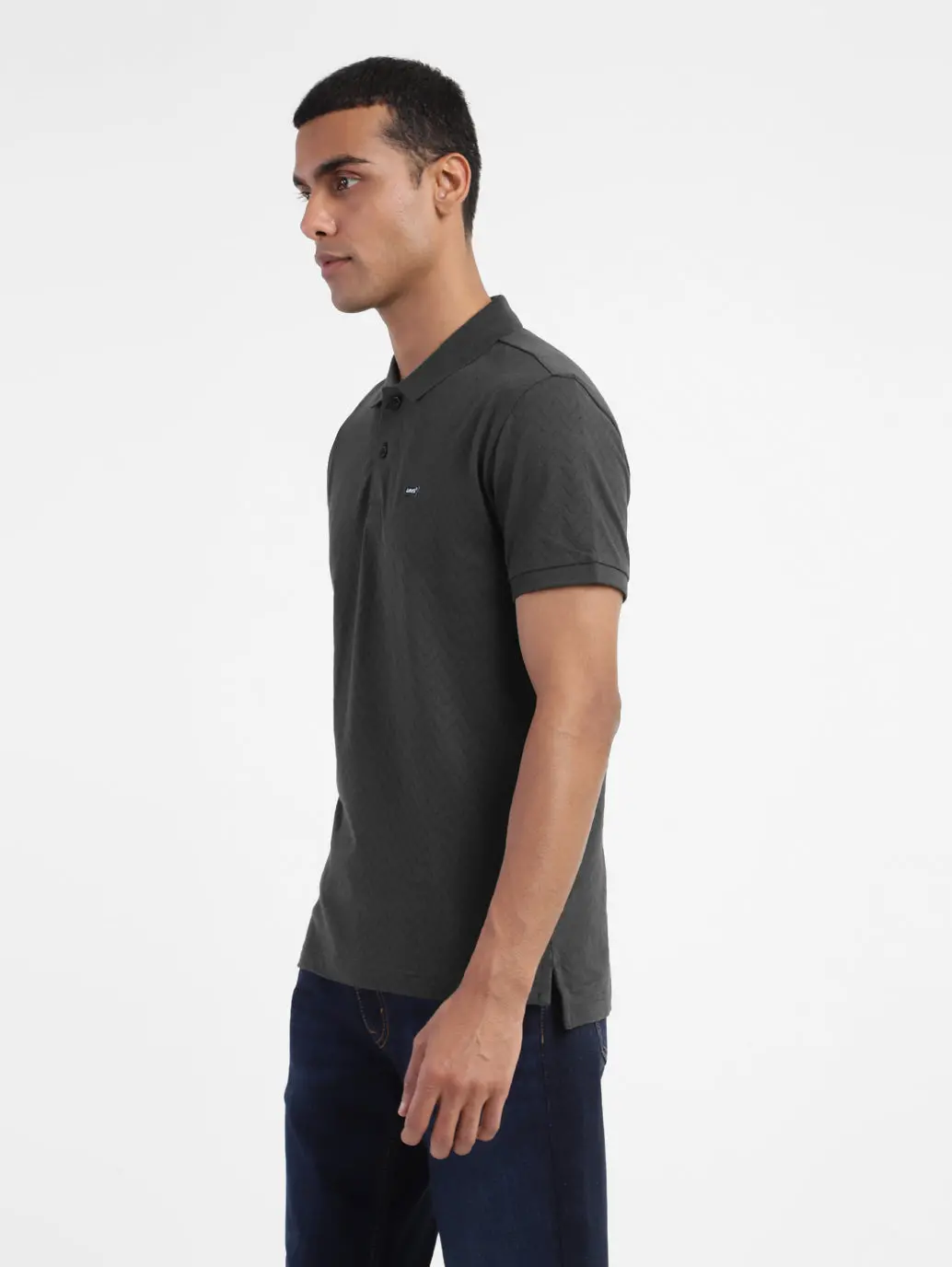Men's Self Design Polo Collar T-Shirt 4