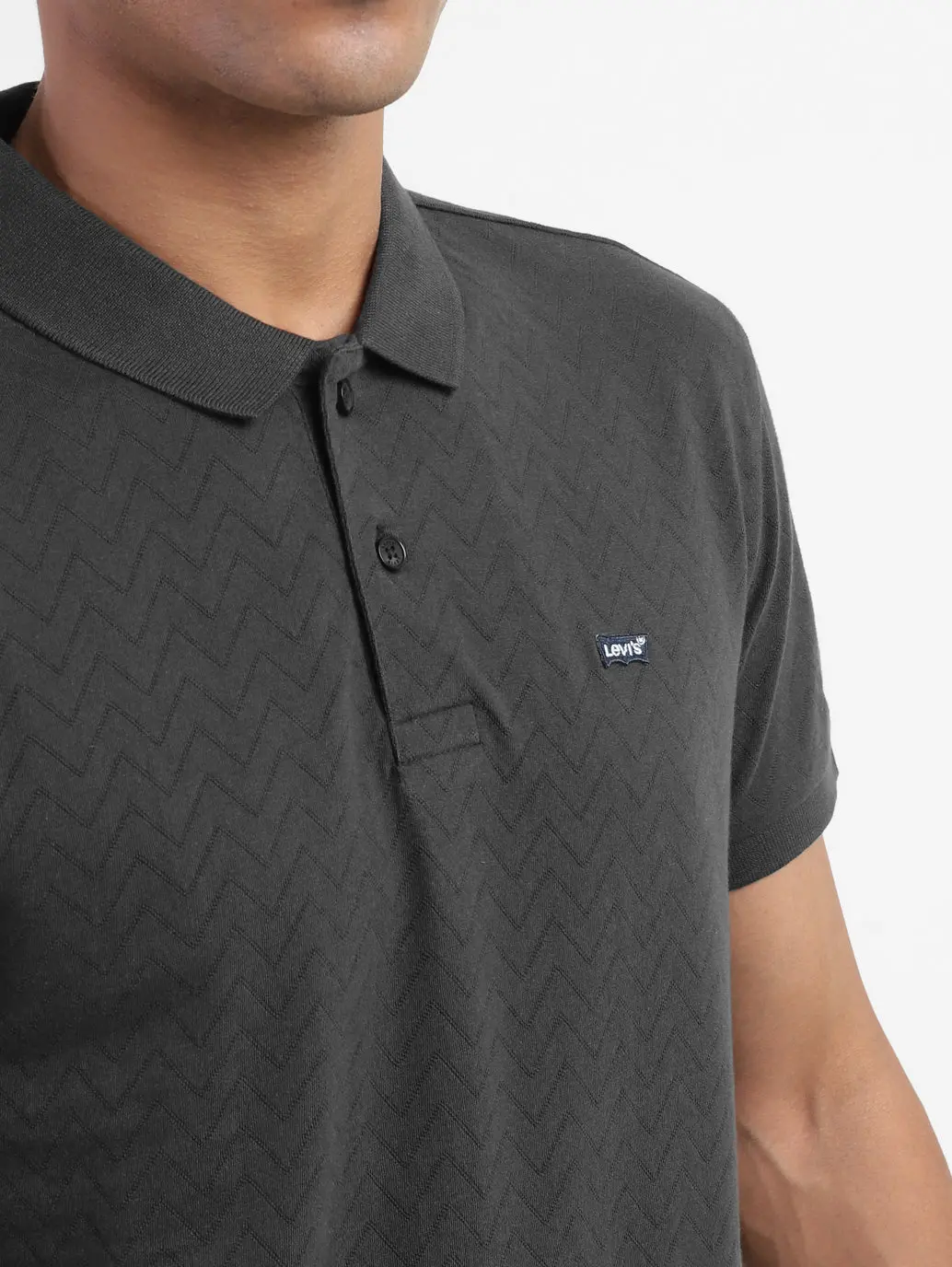 Men's Self Design Polo Collar T-Shirt 5