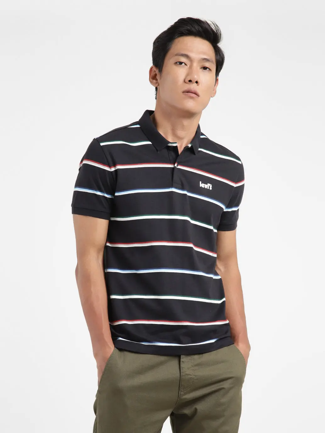 Men's Striped Polo T-Shirt 1