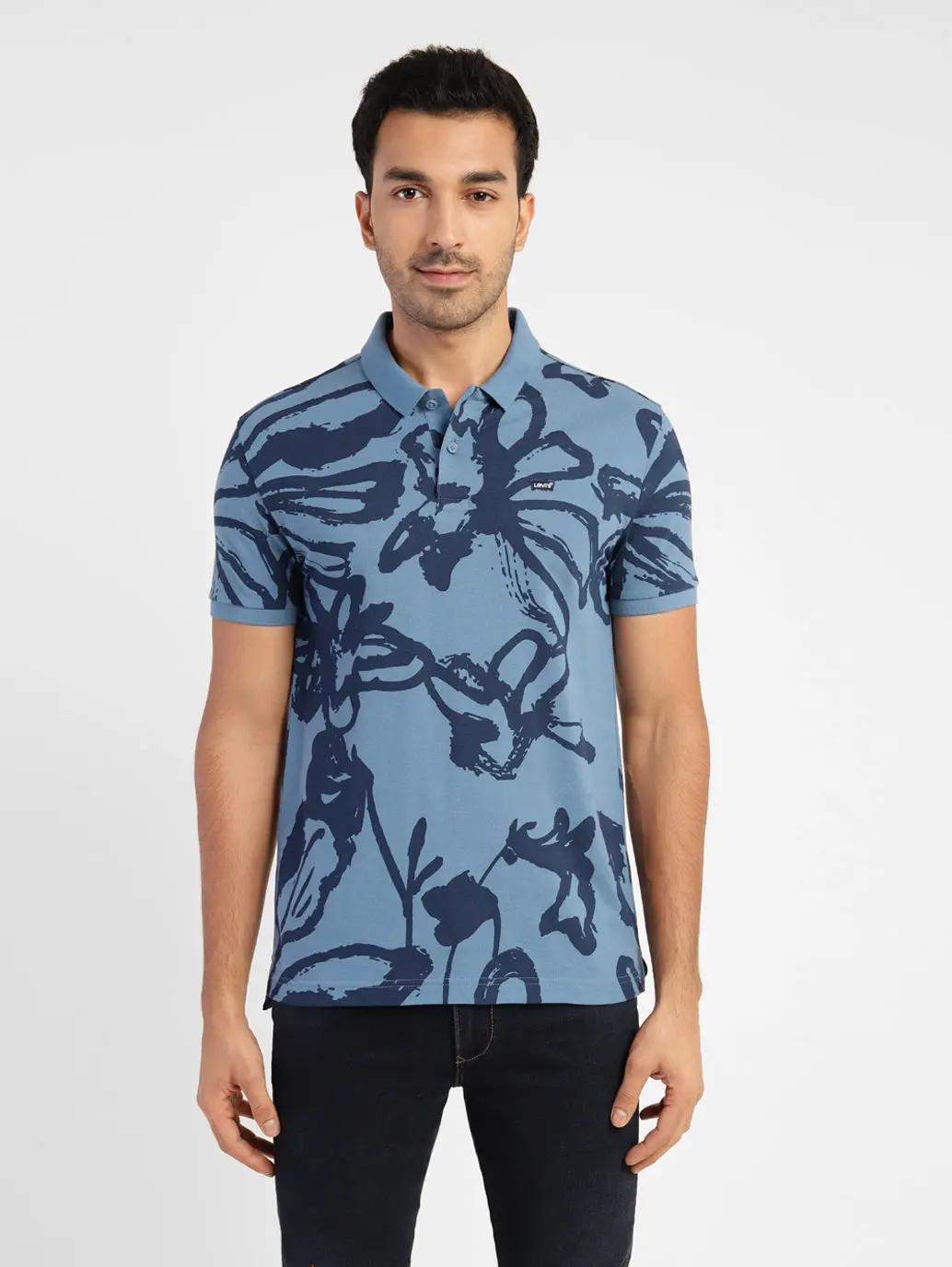 Men's Abstract Print Polo T-Shirt 1