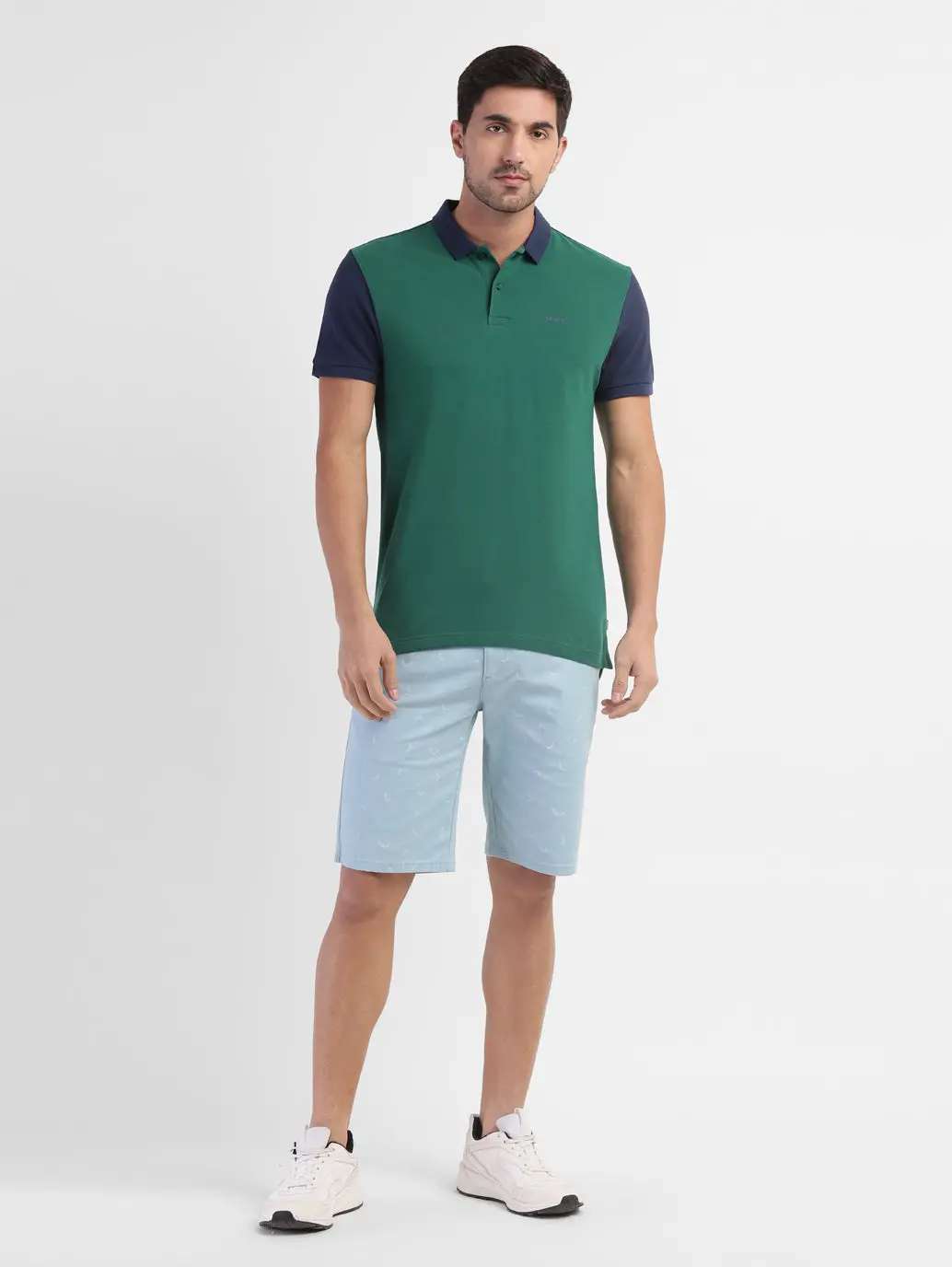 Men's Colorblock Polo T-Shirt Green 5