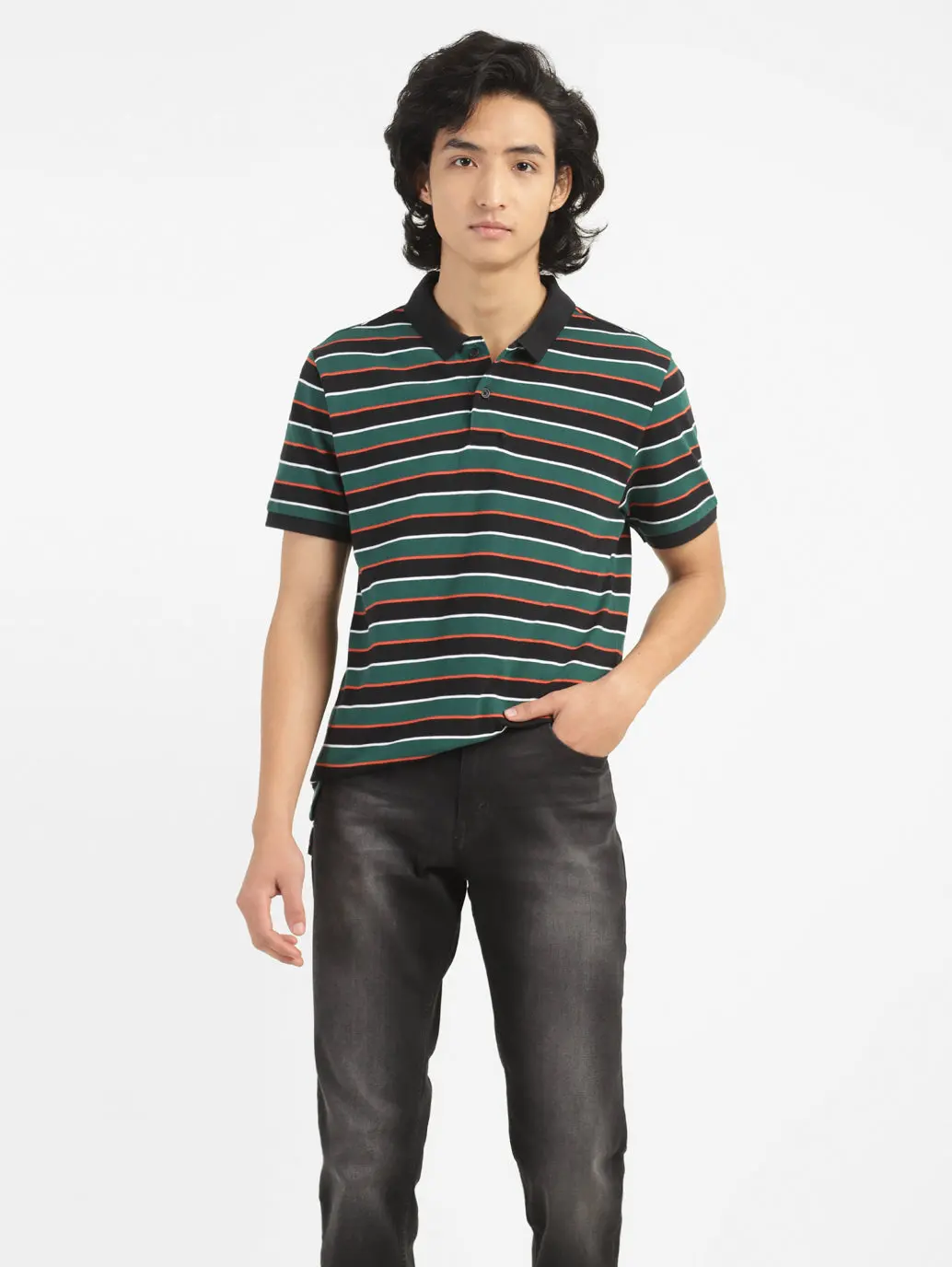 Men's Striped Polo T-Shirt 1