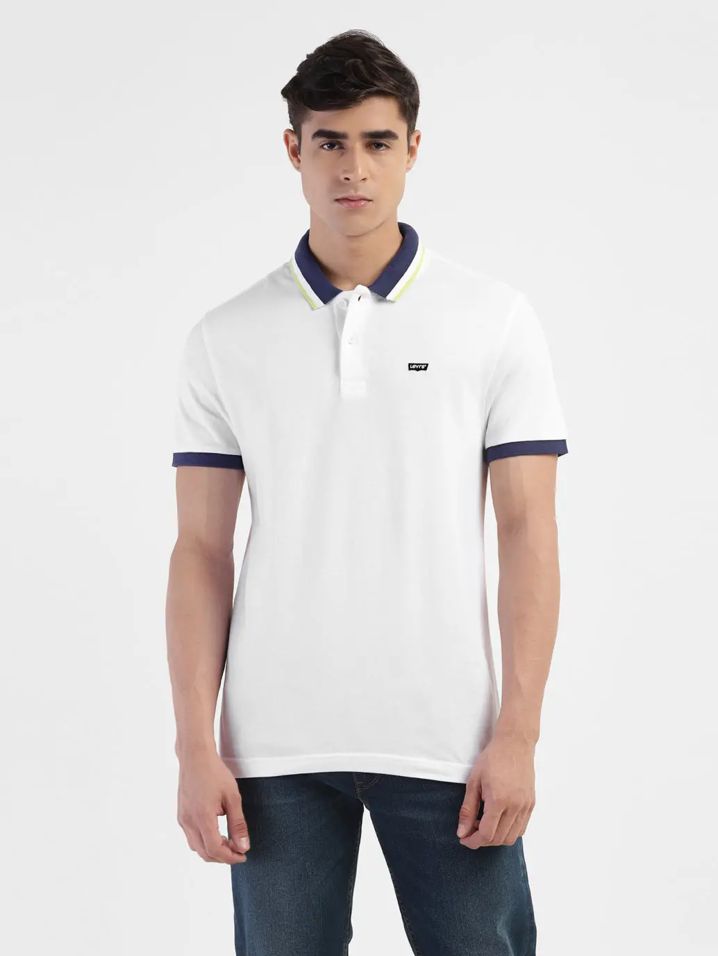 Men's Solid White Polo T-Shirt 2