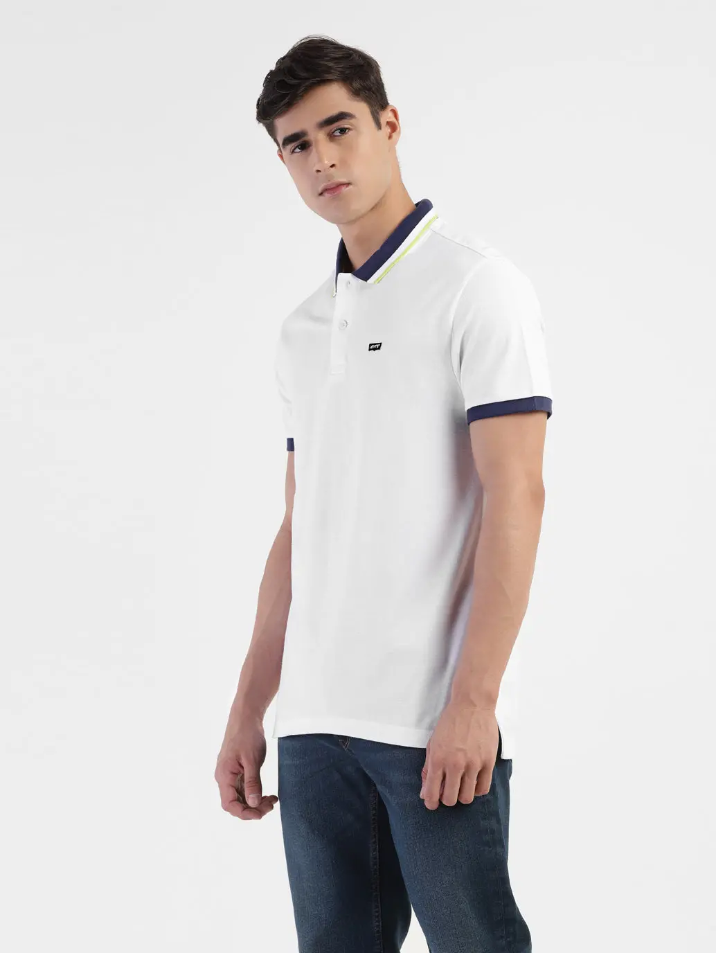 Men's Solid White Polo T-Shirt 4