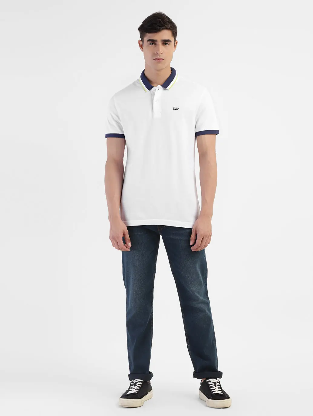 Men's Solid White Polo T-Shirt 5