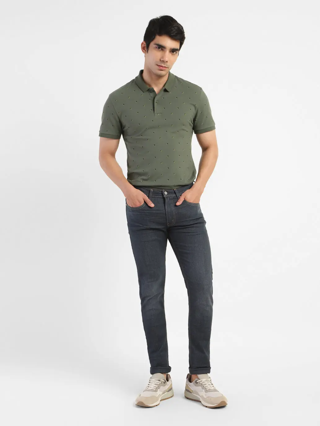 Men's Geometric Print Polo T-Shirt 1