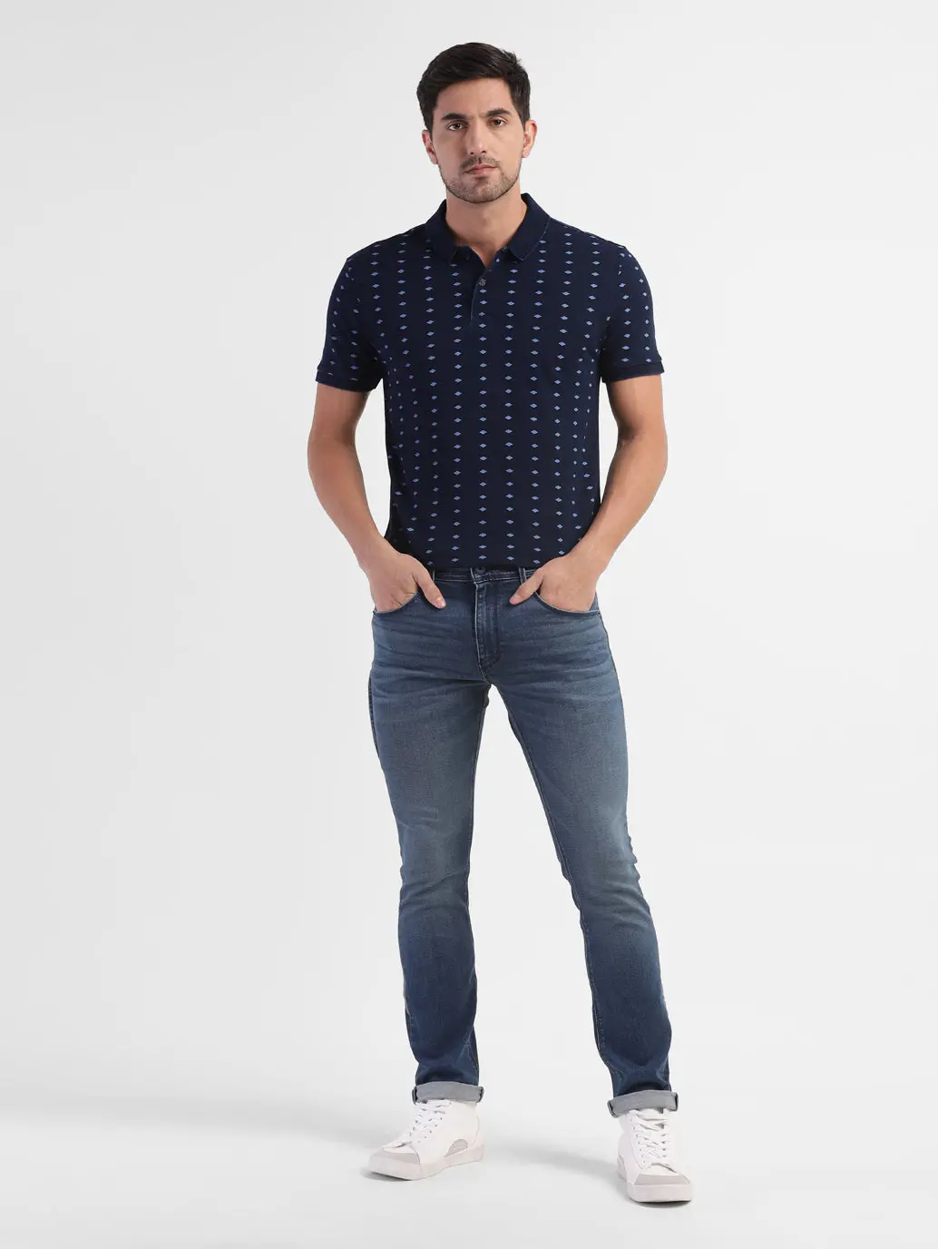 Men's Geometric Polo T-Shirt 1