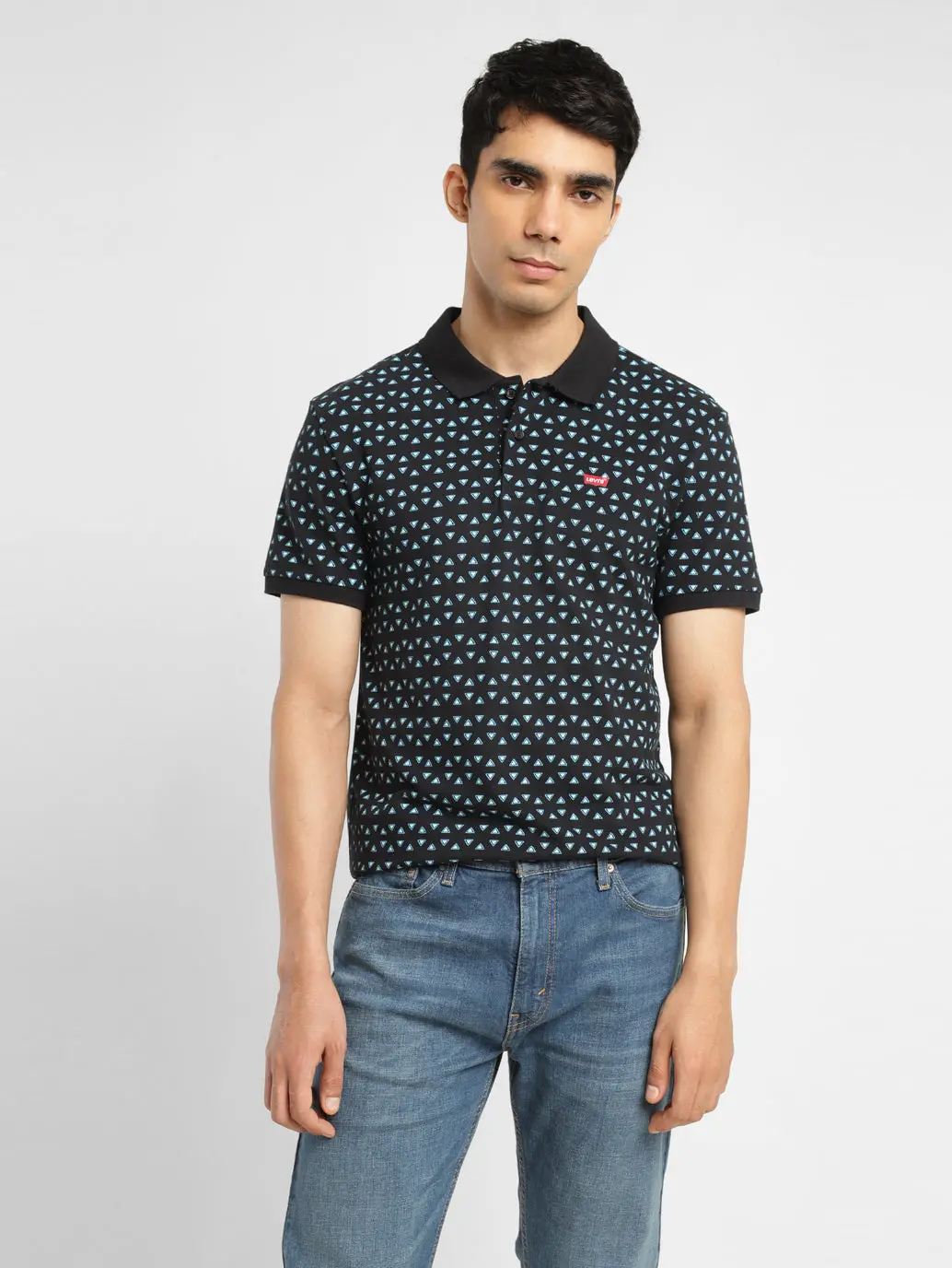 Men's Geometric Polo T-Shirt 1